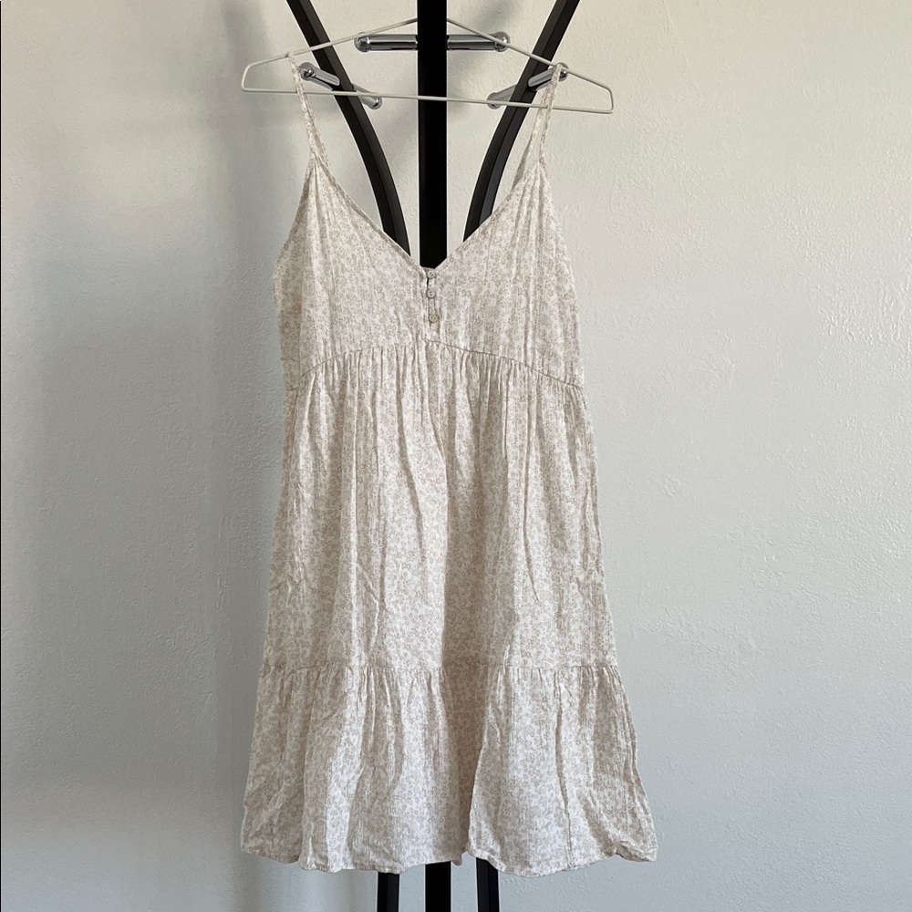 Cream Floral Button-Front Dress Size Medium